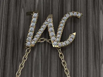 Jewelry Alphabet Pendant M 3D print model