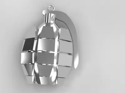 Grenade Pendant Gold Silver Platinum Luxury Jewelry 3D print model