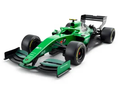 Formula  Car Model Pack with Vibrant Green and Black Design Low-poly 3D model