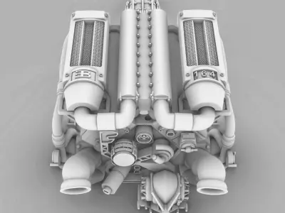 BUGATTI VEYRON ENGINE 3D print model