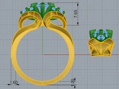 Diamond Split Shank Ring Earring Set 2420 3D print model