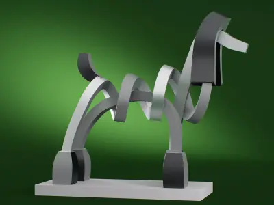 Silver Poodle 3D model