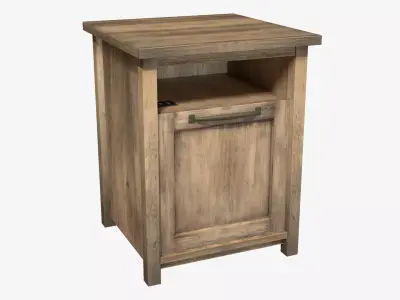 Rustic Nightstand Low-poly 3D model