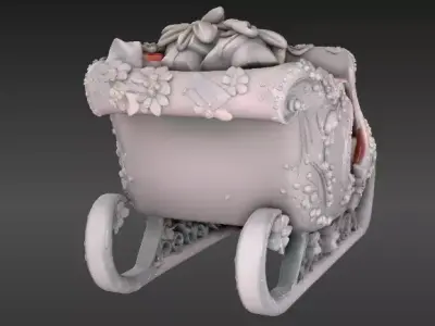 Christmas Candy  Gift Sleigh Fully Joint Model  Low-poly 3D model