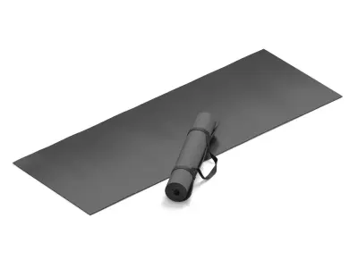 Black Unfolded and Rolled Yoga Mat Set - for fitness and pilates 3D model
