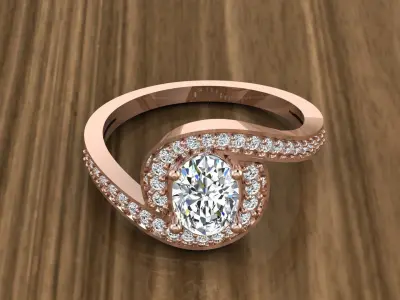 Diamond Jewelry Ring 3D print model 33