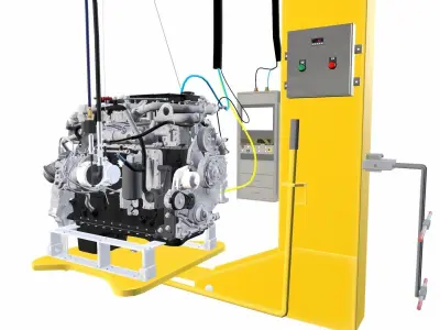 Engine Turbo Workstation Low-poly 3D model