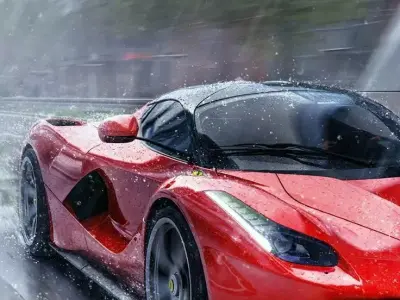 Realistic Ferrari On Road Animation Low-poly 3D model