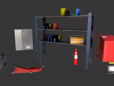 Garage Props 01 Low-poly 3D model