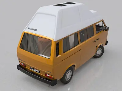 VOLKSWAGEN T3 T25 TRANSPORTER CAMPING WESTFALIA JOKER - 1980 3D model