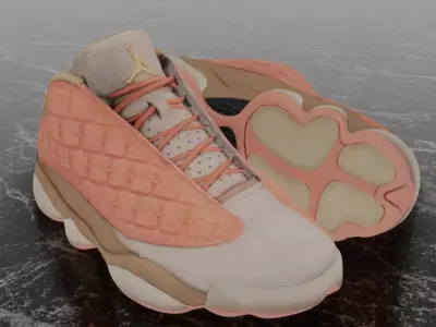 NIKE AIR JORDAN 13 LOW CLOT BASKETBALL 3D SHOES Low-poly 3D model