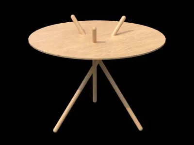 Micado Table-Oak standard lacquered Low-poly 3D model