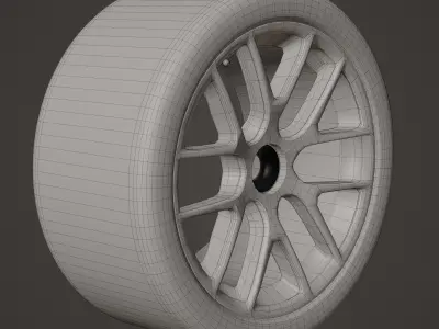 MICHELIN Racing Wheel HighPoly LowPoly 3D model