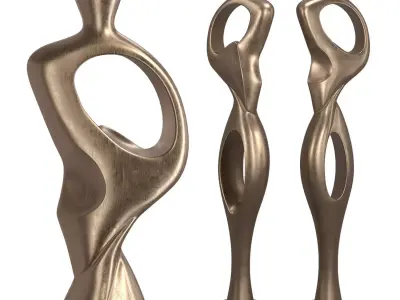 Contour Modern Figure Floor Sculpture 3D model