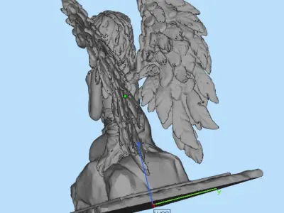 girl with angel wings 3D print model