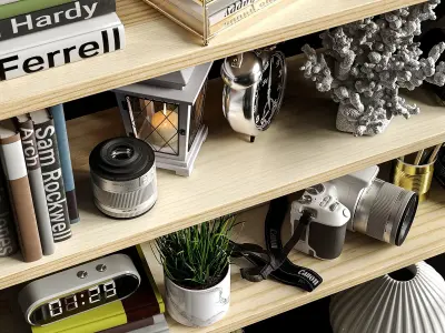 Decorative set shelves 2 3D model