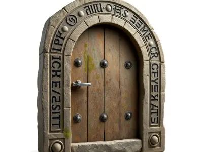 Fantasy Stone Door Model Pack Low-poly 3D model