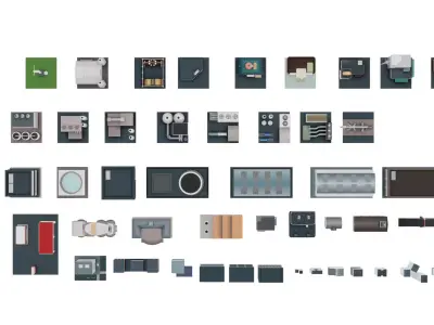 Low poly factories Low-poly 3D model