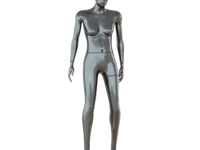 Black Standing Female Mannequin 3D model
