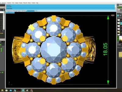 Luxury Halo Ruby Style Ring 3D Model  3894 3D print model