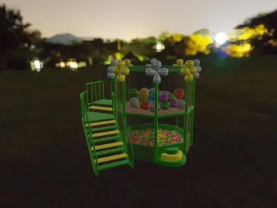 Children s Ball Pit 3D model Low-poly 3D model