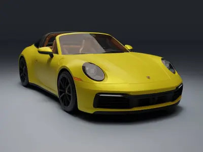Porsche 911 Targa 4S Low-poly 3D model