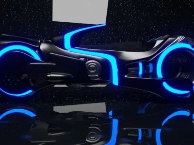 Sci-Fi Tron Bike 3D Model - Perfect for Gaming VFX and Film Low-poly 3D model