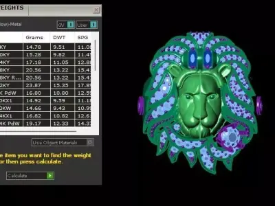 Diamond lion ring 3D print model