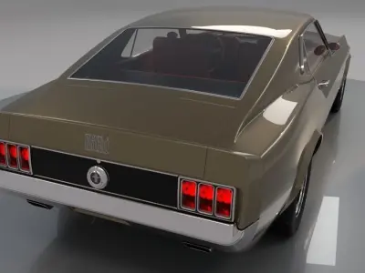 Mustang 1970 High Poly and Low Poly 3D model