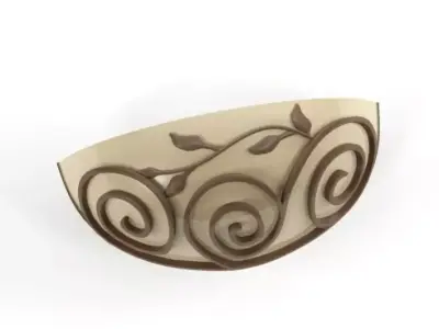 Decorative Wall Sconce With Leaves And Scrolls 3D model