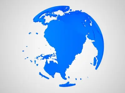 Globe Shell Royal Blue 3D model