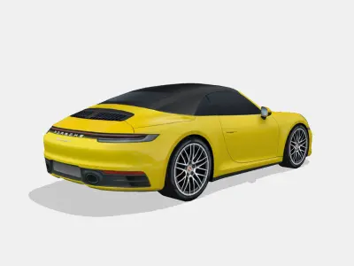 Porsche 911 Cabriolet 992 Low-poly 3D model