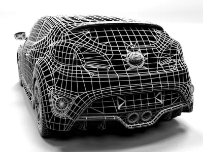 HYUNDAI VELOSTER TURBO  LOWPOLY Low-poly 3D model