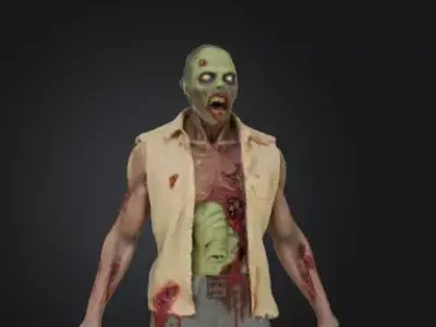 Zombie 3D Model Realistic Horror Sculpture Free 3D print model