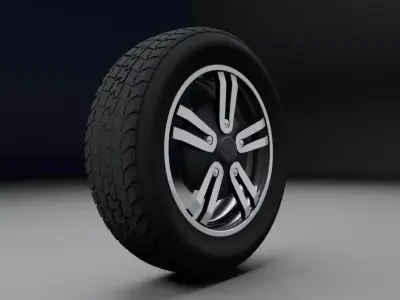 FORCE GURKHA WHEEL TYRE RIM ALLOY Low-poly 3D model