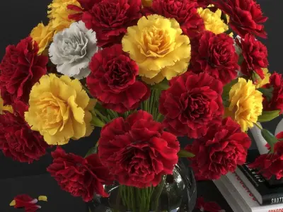 set709 carnations 3D model