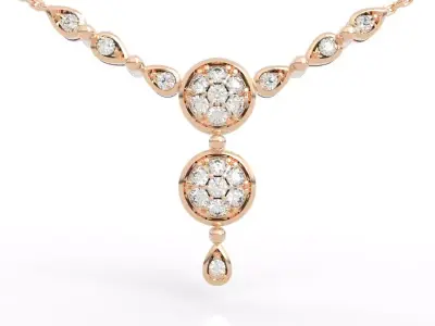 Elegant Round Diamond Necklace 3D print model