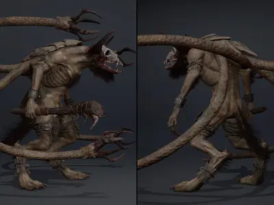 Bloodclaw Furry Low-poly 3D model