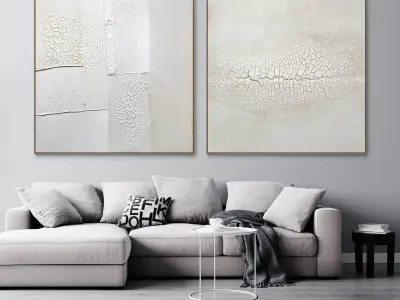 Plaster two square photo frames 15 Low-poly 3D model