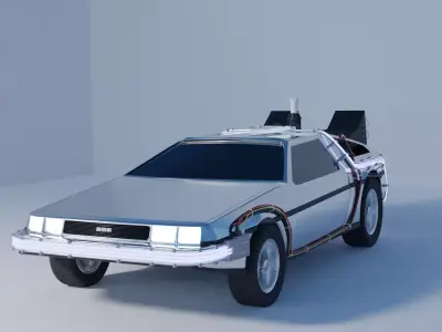 Delorean back to future car 3D model
