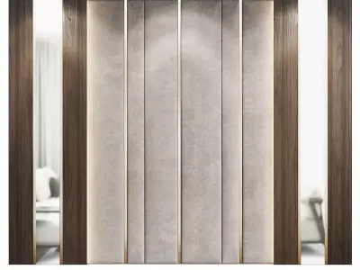 Decorative wall panel and headboard 4 3D model