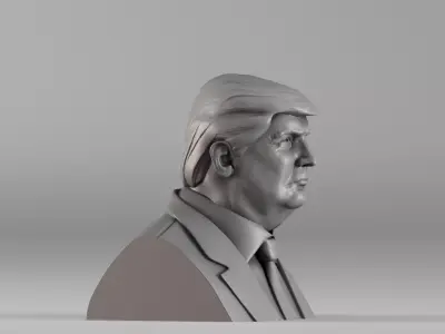 S00056 Realistic Male Bust in Suit 3D print model