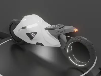 concept Tesla bike Low-poly 3D model