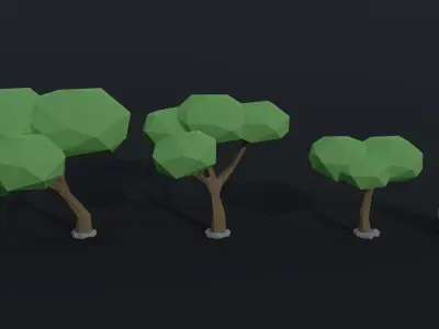 Cartoon asion nature Polygonal Style Low-poly 3D model