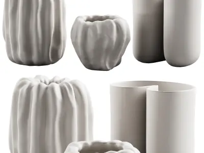 412 decorative vases and pots 07 deformed folded relief vase 06 3D model