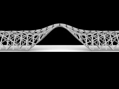 Pavilion Triangulated Wireframe Architecture Parametric v2 3D model
