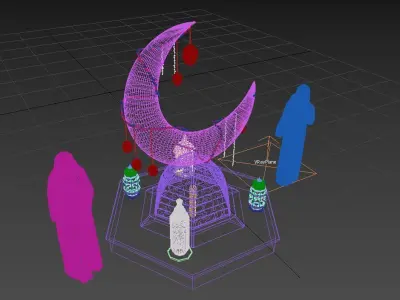 Ramadan Moon Design 3D model