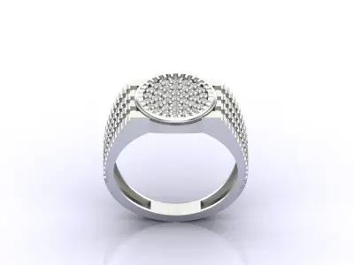Print Ready STL 3DM  Gents Rings Diamond Men Ring  3D print model 193