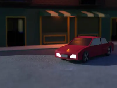 Simple Low-Poly Car Low-poly 3D model