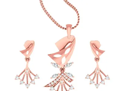 Pendant Earrings combo - 1174 3D print model